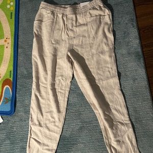 Old navy linen high waisted crop pants, size M